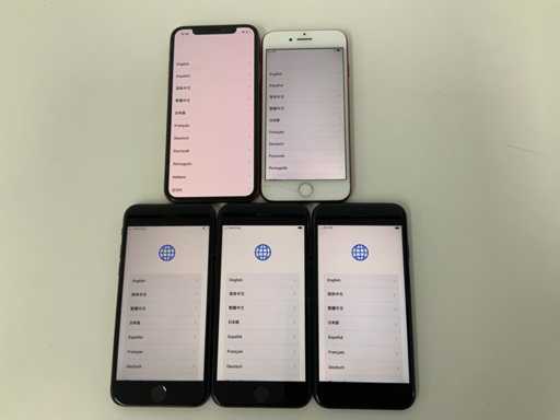 Apple - iPhone SE(2020) 2. generacji 64 GB, iPhone XS 64 GB, iPhone 8 64 GB, iPhone 7 128 GB FMI (5x)