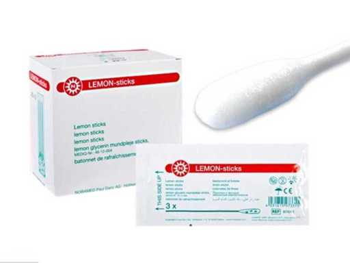 Nobamed 974311 Bastoncini di limone / tamponi alla bocca (600 volte)