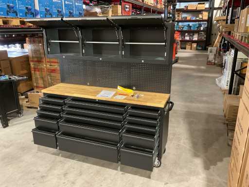 2025 Stahlworks Deluxe Black 72 inch high 15 drawer Workbench