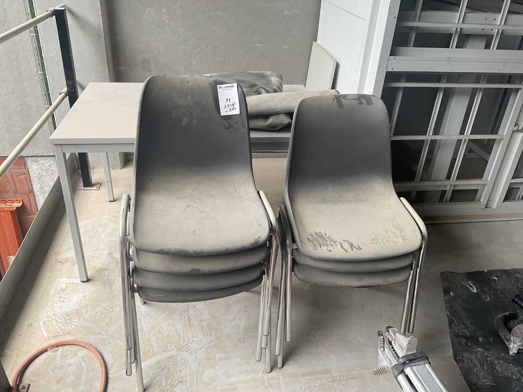 Kantinetafel met stoelen (2x)