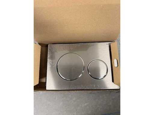 Geberit - Sigma20 - Control plate, round, 2-button flush polished stainless steel/brushed stainless steel/easy-to-clean