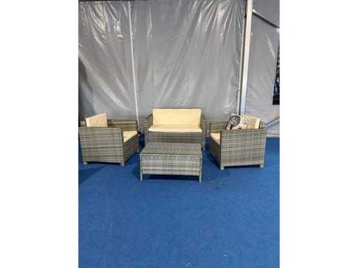 MaxxGarden Loungeset en osier pour 4 personnes