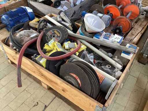Various material in wooden case