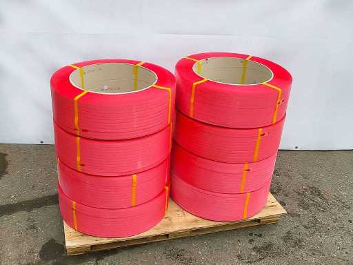 8 x PP-Umreifungsband 15,5 mm x 0,67 mm, 2500 m, rot, für Umreifungsgerät Kern 400mm