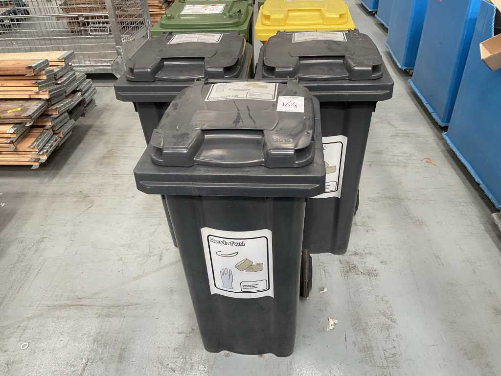 Mülleimer auf Rädern EN 840-1/120 L-60Kg Abfallbehälter (3x)