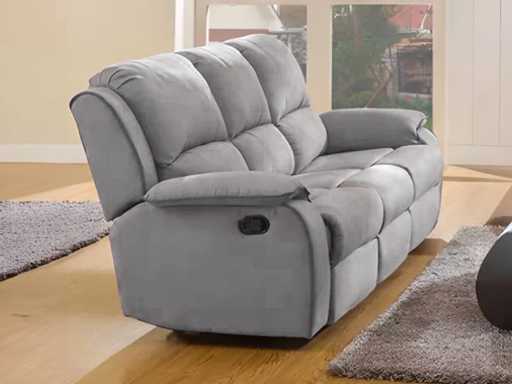 Relax 3-seater microfiber sofa - GrIs