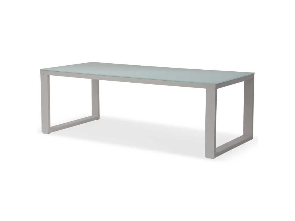Meubili - Demi-Linate table 220*100 alu white / glass white