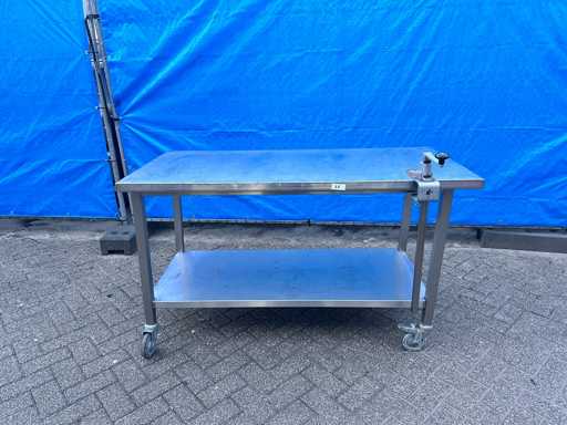 Rvs werktafel verrijdbaar