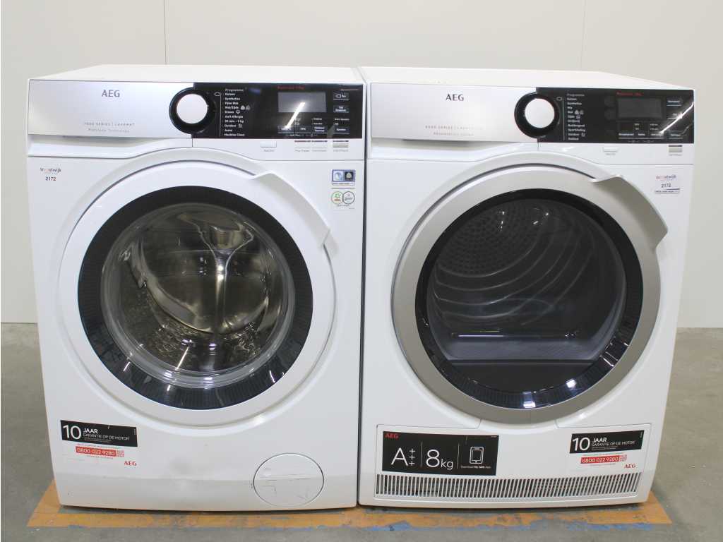 AEG 7000 Series | Lavamat ProSteam Technology Washing Machine & AEG 8000 Series | Lavatherm AbsoluteCare System Dryer