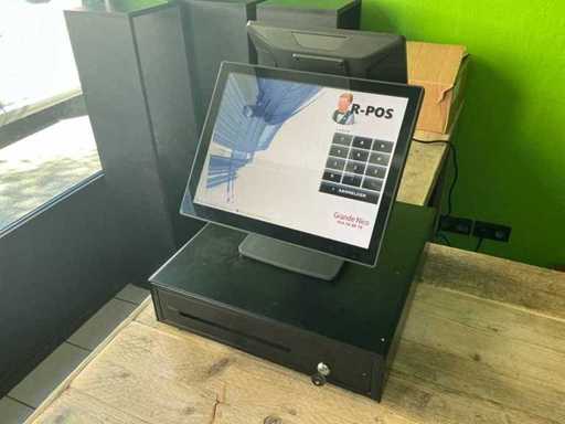 XM-3010W Customer Display and PP-9735L Main Terminal with Accessories Cash Register