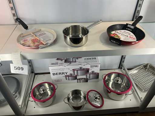 Ssw Kookpottenset 7delig berry + 2 x braadpann