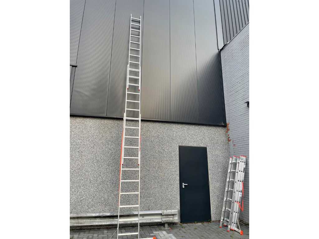 winkel Wijzerplaat Verdeelstuk Reformladder 3x7 treden hoogte 4,09 meter-aluminium