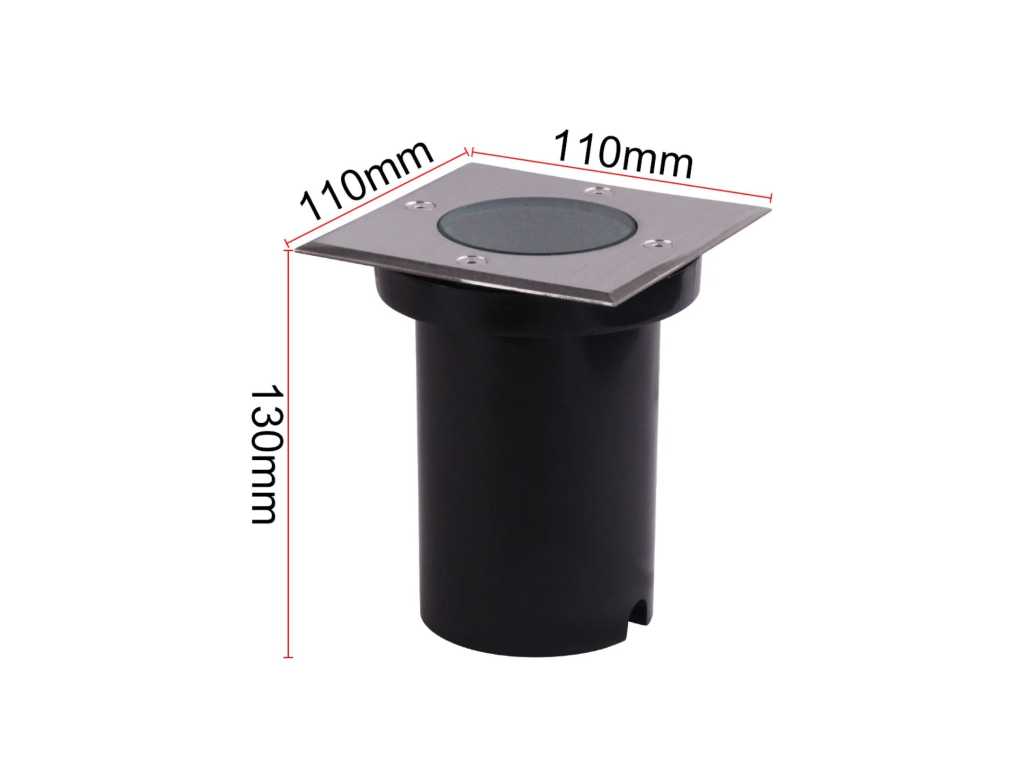 10 x Ground spot IP65 - square with gu10 fitting (SGD-02S)