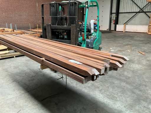 Azobé Hartholz-Gartenpfosten spitz 270x6,5x6,5 cm (20x)