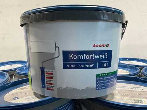 Matte wall and ceiling paint - 10 liters - white (10x)