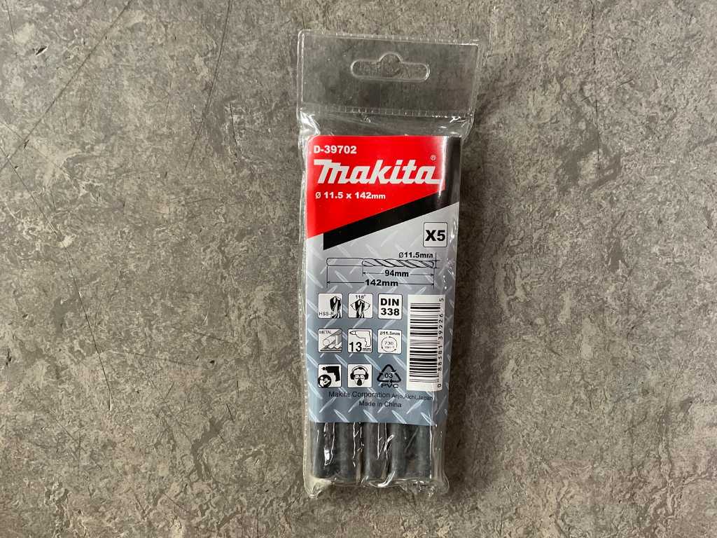 Makita - D-39702 - Burghiu metalic cu 5 bucati ø11.5x142 mm (10x)