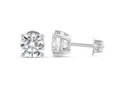 18 kt white gold earrings pair with 0.70 ct round diamonds - D/VS1