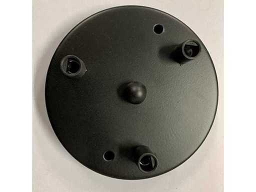 (1100x) Plafondkap Zwart - 3 aansluitingen - 12 cm