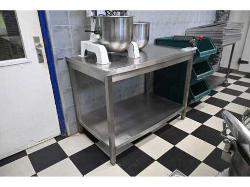 Rvs werktafel met blikopener