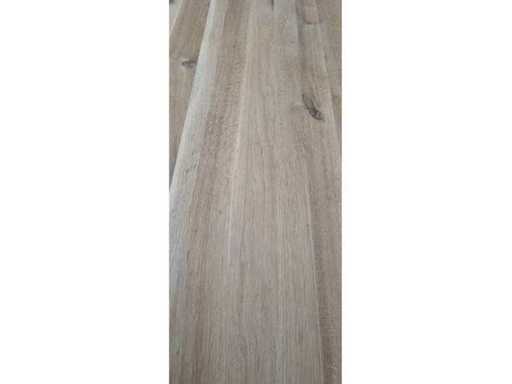 Table à manger, ovale danoise massif en chêne massif effilé, chaises à pieds en X 200x100x78cm ex-billets