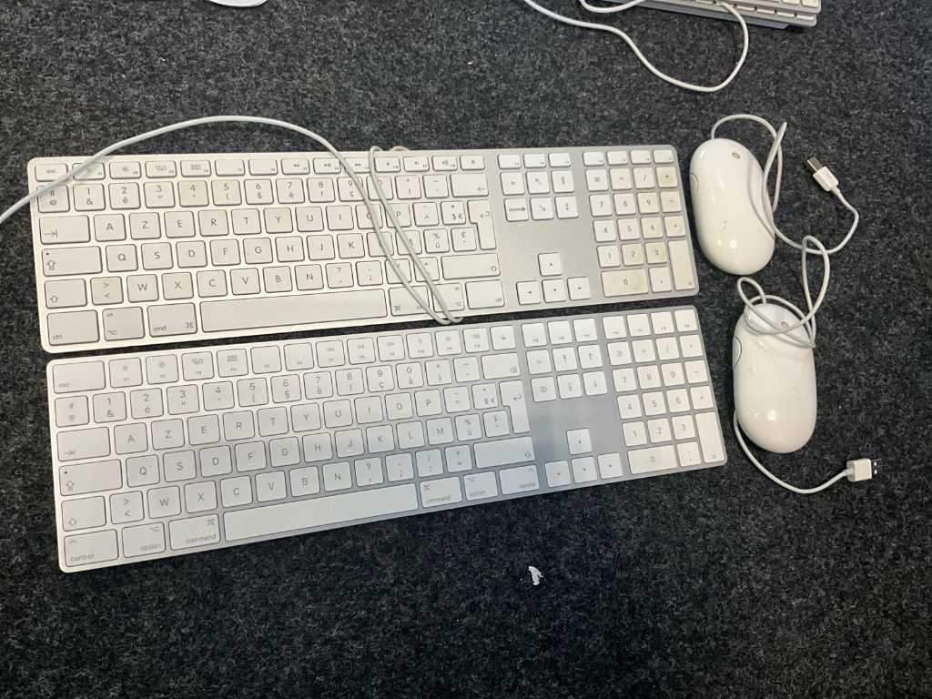 2 claviers différents et 2 souris APPLE