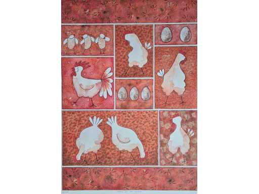 Serigrafia Ans van Dijk 'Guarda il pollo'