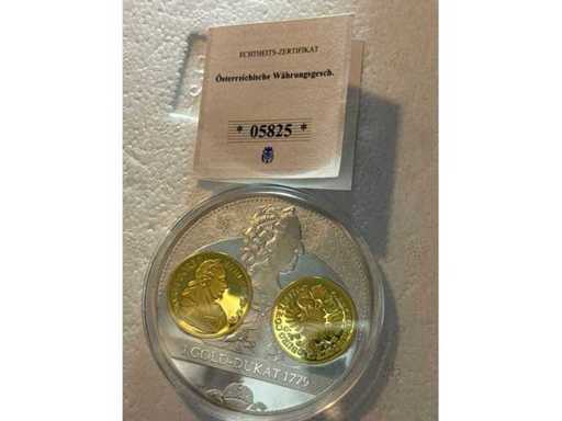 Austrian Monetary History Commemorative Coin 1 Gold Ducat 1779 70mm