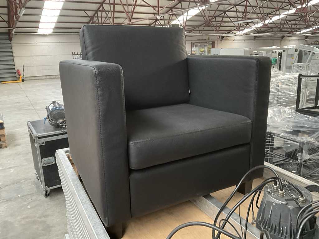 2x Leather armchair SOPHISTICATED + coffee table
