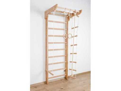 4-in-1 schwedische Holzwand und Kletterleiter für Kinder