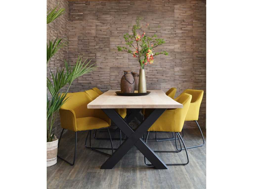1x Eiken boomstamtafelblad 240cm