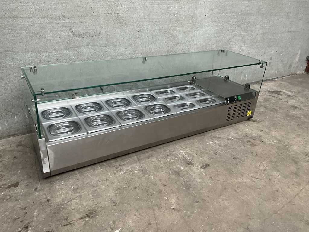 Vitrină frigorifică montată la suprafață cu structură de sticlă