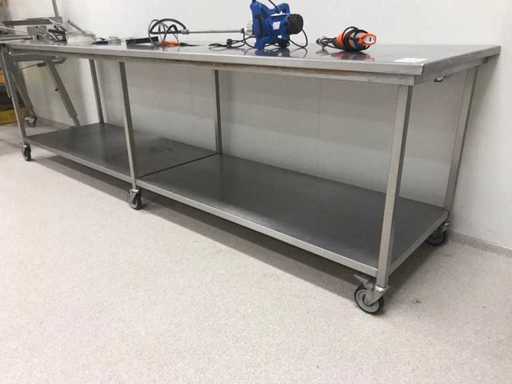 Table de travail mobile en acier inoxydable