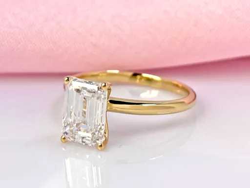 14 KT Yellow Gold Ring With 2.09 Cts Lab Grown Diamond