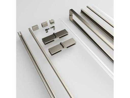 Set de montare Revital Tira Linea + Cuadra Matt Brushed