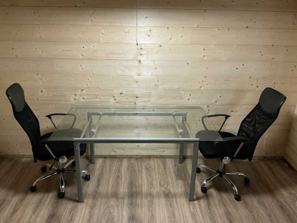 Tavolo da ufficio con 2 sedie da ufficio