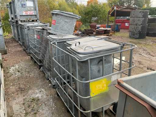 Co? de gunoi SSI Schäfer din 1986, recipient metalic galvanizat pentru ulei (7x)