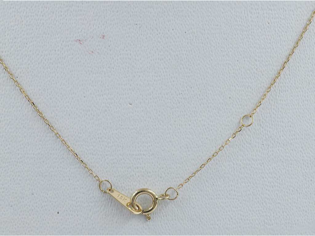 18 KT Yellow gold Necklace with Pendant with Natural Diamonds