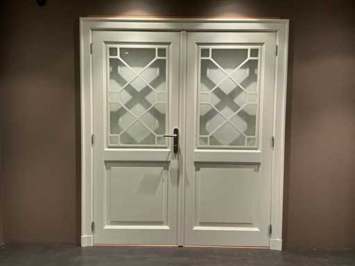 Porte intérieure double en bois massif