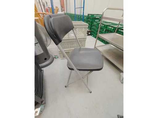 Chaise pliante, gris/noir, avec chariot de transport (50x)