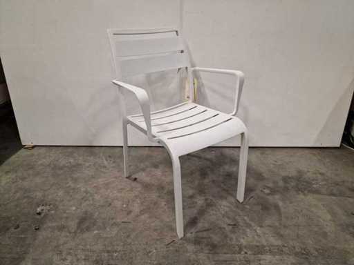 4 x Garden Prestige - Alu Stapelstoel Nice met Armleuning Wit - Full Alu Wit