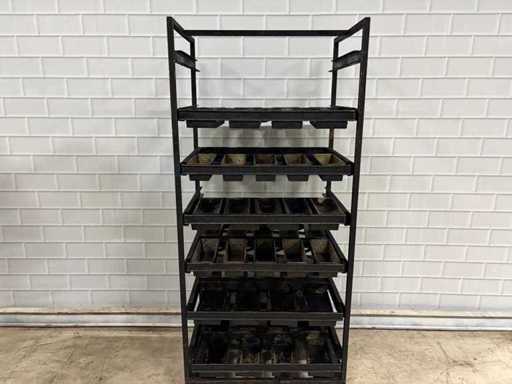 Hein - Rotolo di pietra - 7 pezzi - Acciaio inox - Carrello per forno