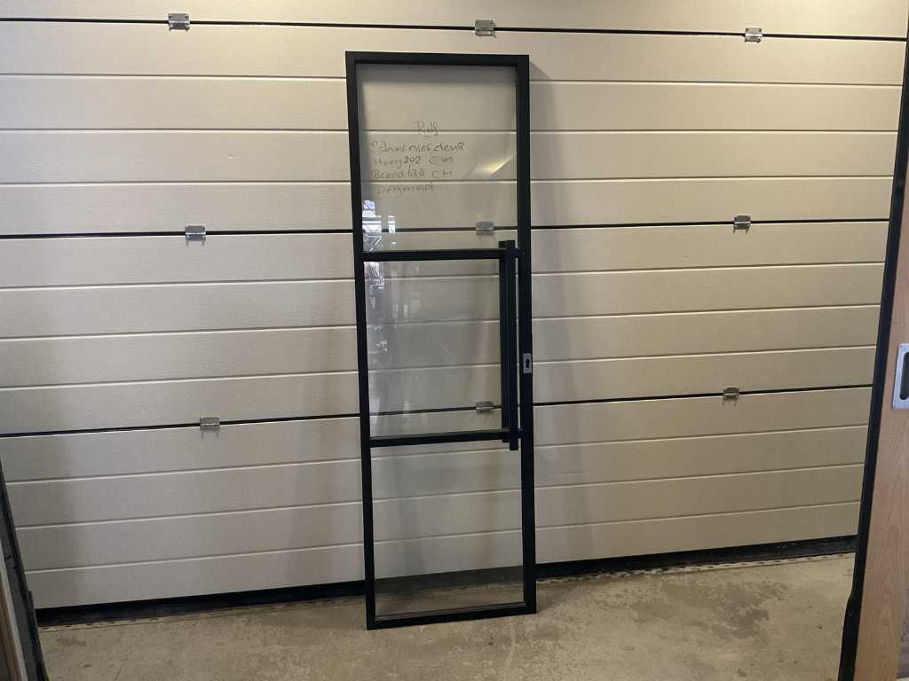 Design przemysłowe metalowe drzwi na zawiasach 63,8x202cm malowane proszkowo