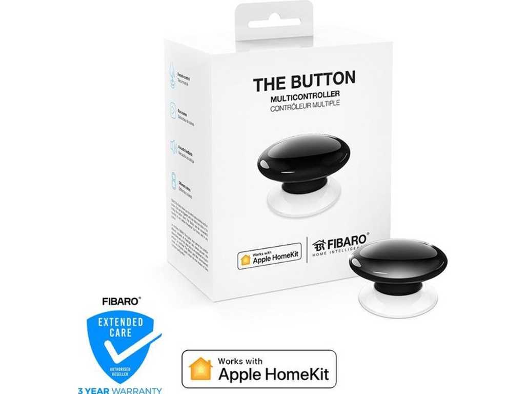 Fibaro Switchgear The Button funcționează cu Apple HomeKit - negru 