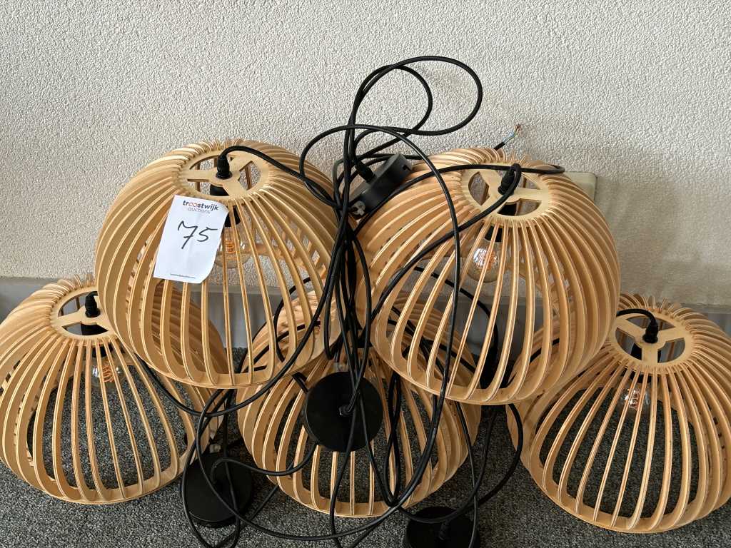 Hanglamp houtkleur (5x)