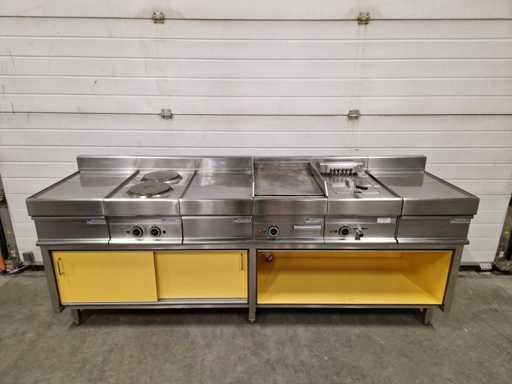 Modular - Linea di cottura Fornello a 2 fuochi, friggitrice, piastra