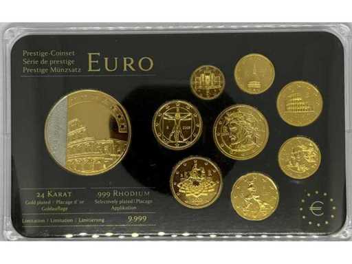 Italië Euro Prestige Coin Set – 24k verguld / .999 rhodium geplateerd – Limited Edition 9.999