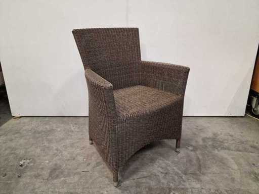 2 x Luxury Lounge - Wickerzetel Sardinia met Armleuning Fantasie Grijs