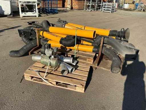 Système d’aspiration breveté Plymovent Flex-Max et compresseur d’air