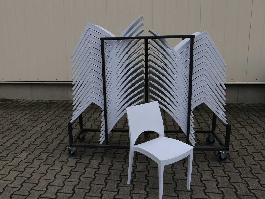 Krzesło sztaplowane (27x) - ze stelażem transportowym