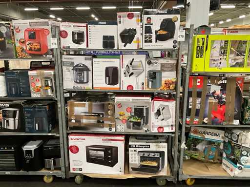 Fournée d’appareils de cuisine retournée